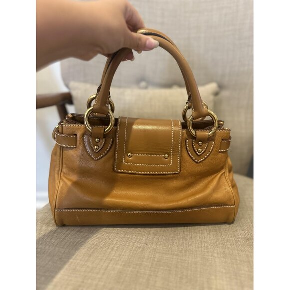 Y2K Marc Jacobs Doctors Satchel Camel Tan Leather Top Handle Gold Made Italy 90s - Picture 7 of 16